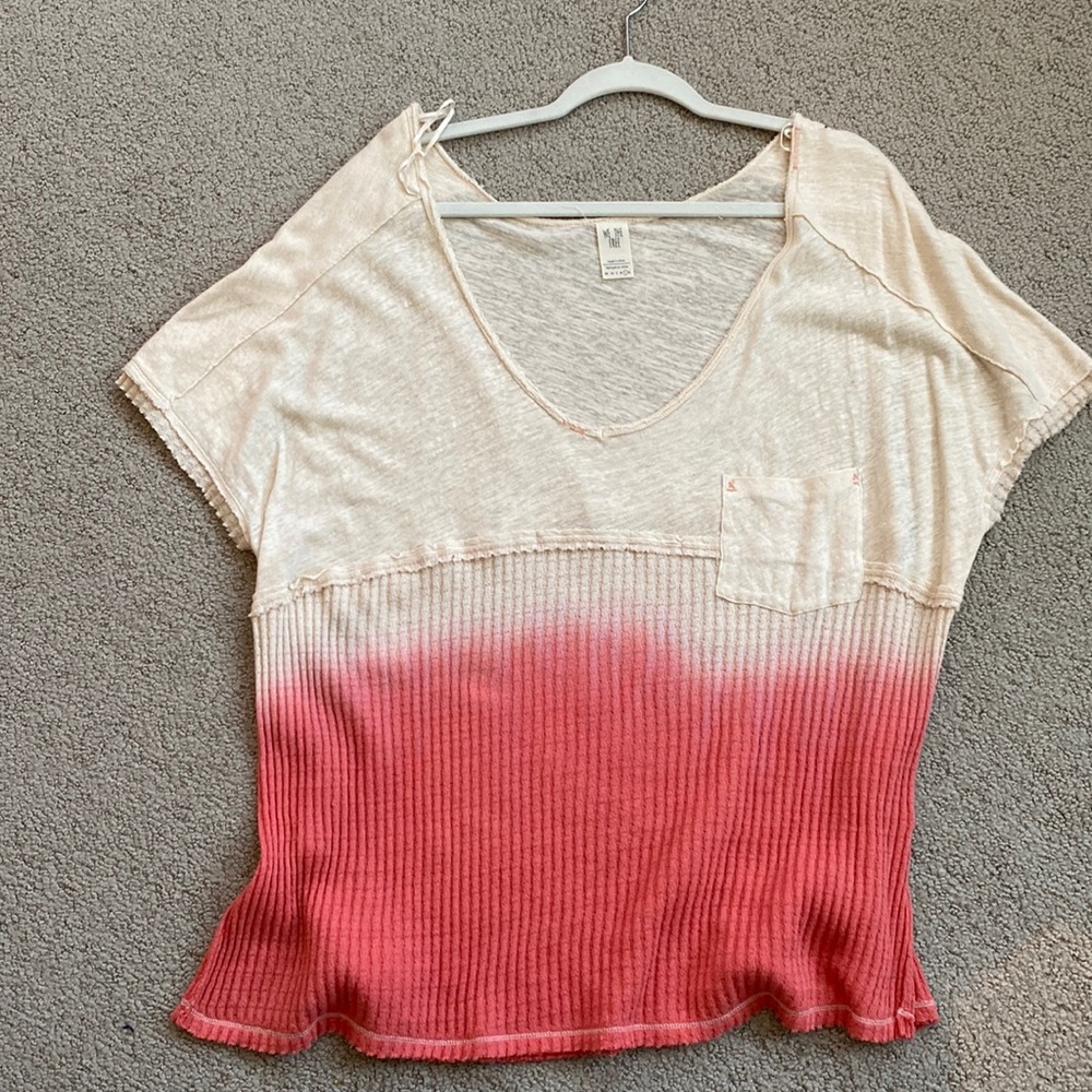 Free people deep “u” neck top